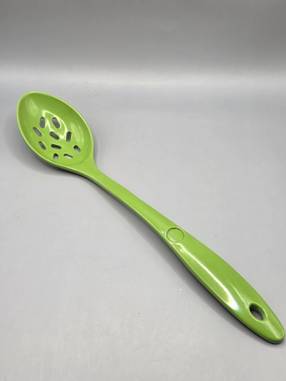 Farberware Green Slotted Spoon Non-Stick Serving Mixing Utensil Soft Grip